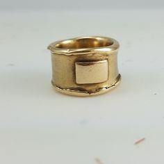 FOUNDATION RING Golden Bronze Band Ring With Rolled Edges and - Etsy Israel Square Overlay, Roman Ring, Rustic Rings, Isaac Asimov, Organic Rings, Bronze Ring, Organic Ring, Ancient Jewelry, Copper Rings