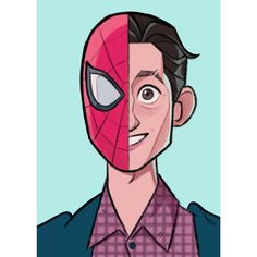 a man with a spiderman mask on his face