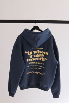 Navy Hoodie Aesthetic, Merch Ideas Design, Old Money Hoodie, Blue Tshirt Design, Hoodie Typography, Designs For Hoodies, Clothing Brand Aesthetic, Tshirts Aesthetic, Outfit Ideas Shirt