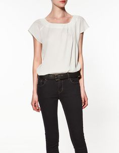 ZARA: Top with Pleats at the Front Zara Collection, Ad Campaigns, Zara Top, Zara Tops, Cute Shirts, Piece Of Clothing