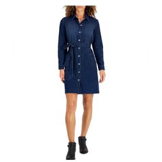 All Orders Ship By Next Business Day! Brand New With Tag Dark Wash Denim Button Front Belted Dress Size L Measurements* Shoulder To Shoulder 17 In Underarm To Underarm 23 In Waist Width 21 In Hip Width 25 In Length 38.5 In Sleeve Length 24.5 In *Measurements Are Approximate A Tie Belt Lets You Create A Perfect Fit. Button Closure Down The Front And Patch Pockets At Front. Spread Collar. Buttons At Ends Of Sleeves. 72% Recycled Cotton 25% Recycled Polyester 3% Spandex Versatile Dress That Can Be Fall Collared Blue Denim Dress, Casual Indigo Denim Dress With Buttons, Denim Button-up Dress For Work, Indigo Button-up Cotton Denim Dress, Casual Indigo Denim Dress With Button Closure, Fall Blue Denim Dress With Button Closure, Denim Button-up Shirt Dress For Work, Denim Blue Knee-length Shirt Dress With Button Closure, Denim Shirt Dress With Buttons For Work