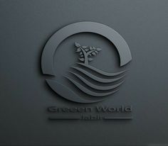 the logo for green world jabli is shown on a dark background with waves