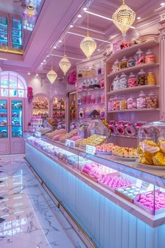 the interior of a candy shop with lots of sweets