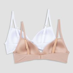 Get your little ones ready for the day with the Hanes 2pk Wire Free Bra - Beige/White. This adorable set of two bras provide comfort and support with their molded cups without ever restricting movement. With no more wires to worry about, kids can feel secure and won’t have to worry about awkward adjustments or uncomfortable pinching – just fun and freedom throughout their day. Whether it’s for playtime or school time, this Hanes wire free bra set is sure to please. White Push-up Nursing Bra With Adjustable Straps, White Full Coverage Nursing Bra With Padded Cups, White Seamless Full Coverage Nursing Bra, White Full Coverage Nursing Bra With Soft Touch, White Seamless Push-up Bra, White Push-up Nursing Bra, Wire Free Bra, Free Bra, Real Christmas