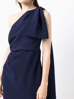 Sachin & Babi Miranda one-shoulder Midi Dress - Farfetch Bohemian Wedding Guest, Sachin Babi, Midi Dress Blue, One Shoulder Midi Dress, Versace Outfit, Yoko London, City Dress, Summer Beach Wear, Blue Midi Dress