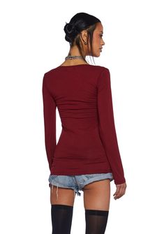 Get coffee wearing this long sleeve top that has a scoop neckline, long sleeves, and a relaxed fit. Red Long Sleeve Tops By Gap, Red Long Sleeve Top With Adjustable Hood, 90s Red Long Sleeve Tops, Red Stretch Long Sleeve Shirt, Red Long Sleeve Spliced Top, Halloween Costume Boots, Plus Swim, Costume Boots, Group Costumes