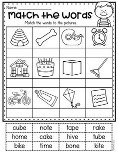 the worksheet for match the words with pictures to make them read and color