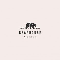 the bearhouse logo is shown in black and white, with an image of a bear on