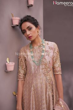 Embellished Pakistani Bridal Designers Dresses Overall Look Kundan Anarkali Dress For Wedding, Anarkali Designer Wear Gown Hand Embellished, Anarkali Hand Embellished Gown For Designer Wear, Anarkali Sherwani With Mirror Work For Reception, Hand Embellished Chinon Anarkali Set For Reception, Reception Raw Silk Hand Embellished Sharara, Wedding Sherwani With Mirror Work In Raw Silk, Hand Embellished Raw Silk Sharara For Reception, Reception Hand Embellished Raw Silk Sharara