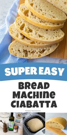 bread machine ciabatta recipe with text overlay