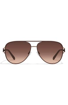 Smoky gradient lenses enhance the intriguing aura of these quintessential aviator sunglasses that are your go-to street-style staples. 51mm lens width; 14mm bridge width; 145mm temple length 100% UV protection Metal Imported Modern Brown Aviator Sunglasses With Uva Protection, Everyday Aviator Sunglasses With Gradient Lenses, Casual Brown Aviator Sunglasses For Everyday, Brown Polarized Aviator Sunglasses For Everyday, Brown Aviator Sunglasses With Mirrored Lenses, Everyday Brown Aviator Sunglasses With Polarized Lenses, Brown Aviator Sunglasses With Polarized Lenses For Everyday, Brown Aviator Sunglasses With Uva Protection For Travel, Classic Brown Aviator Sunglasses For Everyday