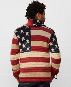 Ralph Lauren Denim And Supply RRL Polo Cardigan Jacket Men American Flag Stars M  | eBay Polo Cardigan, Patriotic Fashion, Mens Cardigan Sweater, Shawl Collar Cardigan, Shawl Cardigan, Ralph Lauren Denim, Denim And Supply, Knit Sweater Cardigan, Ralph Lauren Men