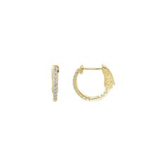 Inside Out Lab Grown Diamond Hoop Earrings Set In 14KT Yellow Gold .25CTS Small Hoop Earrings With Prong Setting, Small Hoop Diamond Earrings, Hoop Earring Sets, Diamond Hoop Earrings, Earrings Set, Diamond White, Lab Grown, Lab Grown Diamonds, Earring Set