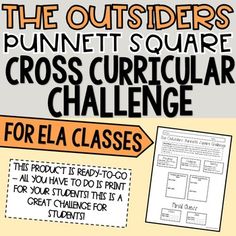 the outsides punnet square cross curicular challenge for ela classes