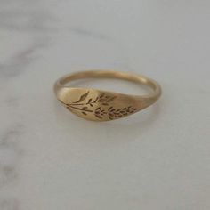 Gold flower signet ring 14k gold lavender flower ring flower | Etsy Elegant Personalized Rings For Wedding, Elegant Personalized Wedding Rings, Yellow Gold Wedding Jewelry With Engraving Option, 14k Gold Engraved Wedding Ring Hallmarked, Elegant Engraved Ring With Simple Design For Gift, Elegant Engraved Ring For Gift With Simple Design, Elegant Simple Engraved Ring For Gift, Elegant Engraved Open Flower Ring, Elegant Gift Engraved Ring With Simple Design