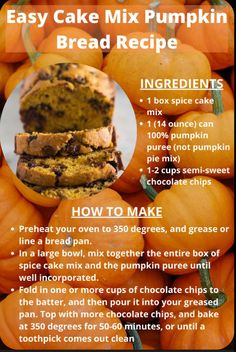 pumpkin bread recipe with instructions to make it in the microwave or on the stove for breakfast