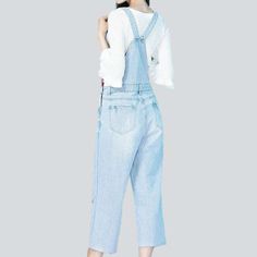 Make a trend statement this season with our 2023 Spring-Summer Collection of embroidered women's denim dungarees!Why You'll Love ThemThese street-style dungarees are the perfect hybrid of timeless elegance and high-end fashion. Crafted to perfection with wide-leg design. suspenders. and a button closure. these shorts are the ultimate expression of grunge-chic glamour. With their edgy distressed pattern and superior quality denim. they offer durability and versatility ââ‚?so you can embrace the t Trendy Light Wash Overalls For Spring, Spring Light Wash Overall Jeans, Spring Light Wash Straight Leg Overalls, Denim Blue Straight Leg Overalls For Summer, Summer Light Wash Straight Leg Overalls, Spring Medium Wash Straight Leg Overalls, Medium Wash Straight Leg Overalls For Spring, Light Wash Straight Leg Overalls For Summer, Spring Straight Leg Medium Wash Overalls