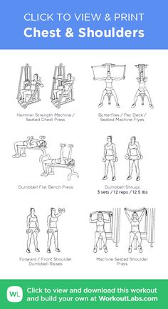 a poster with instructions to use the chest and shoulder exercises for people in their home gym