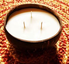 Himalayan Bamboo Coconut Bowl Candle for sale online. Space Chocolate, Bowl Candles, Coconut Bowls, Cocoa Beans, Relaxing Space, Coconut Bowl, Spa Inspiration, Lemon Oil, Fresh Linen