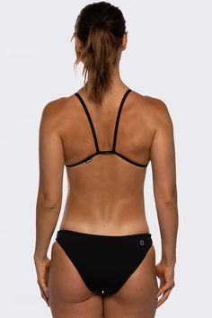 Black Black T-back Swimwear For Swimming, Black Nylon Swimwear With Drawstring, Adjustable Straps Tie-side Swimwear For Swimming, Adjustable Straps Tie-side Bottom Swimwear, Adjustable Straps Tie-side Swimwear, Seamless Nylon Swimwear For Water Sports, Black T-back Tankini For Pool, Black Nylon Tankini For Swimming, Black Adjustable Swimwear For Poolside