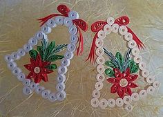 two christmas wreaths made out of plastic beads