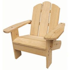 a wooden adiron chair sitting on top of a white background