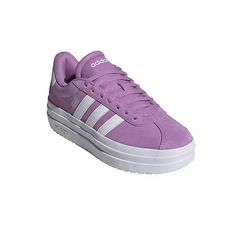 Brand New With Box Suede Leather Adidas Platform Sneakers In Synthetic Material, Adidas Platform Sneakers In Synthetic, Adidas Platform, Adidas Vl Court, Purple Adidas, Adidas Purple, Shoes Adidas, Adidas Shoes, Adidas Women