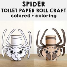 paper roll crafts for kids to make spider, toilet paper roll craft and colored coloring