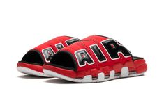 Air More Uptempo Slide FJ6035 600 Nike Sports Slides With Rubber Sole, Sporty Low-top Slides With Rubber Sole, Sporty Slides With Air Cushioning For Sports, Nike Air More Uptempo, Nike Air More, Stadium Goods, Nike Air, Tennis, Street Wear