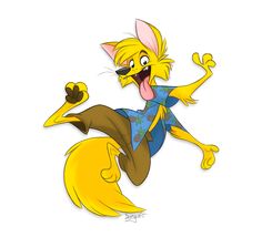 an image of a cartoon character with his mouth wide open and tongue out, running through the air