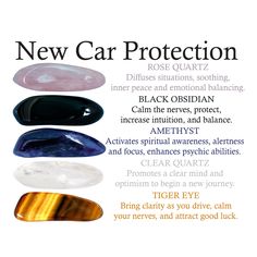 The new car protection crystals set includes 5 crystals, a bag, card, a gift box and more. Just place this set somewhere in your car. Maybe near the driver's seat. This set includes: * 5 crystals - Rose quartz, black obsidian, amethyst, clear quartz and tiger eye. * Information card about the crystals like the one in the title photo of the listing. * Velvet bag for your stones. * Gift card (optional). * Everything is packed in an elegant box with a ribbon ready to be given as a gift. * Stones si Best Crystals To Keep In Your Car, Protection Crystals For Car, Car Crystals Protection, Car Protection Crystals, Crystals For The Car, Crystals In Car, Crystals For Car Protection, Crystals For Your Car, Crystals To Keep In Your Car