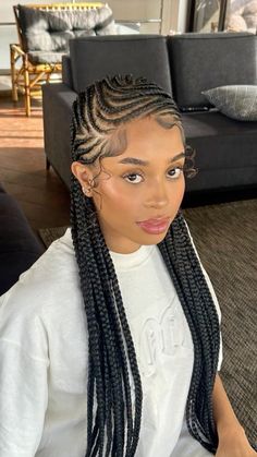 Cornrows Natural Hair, Braids Hairstyles Pictures, Cute Box Braids Hairstyles, Quick Braided Hairstyles, Pelo Afro