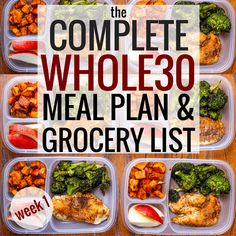 the complete whole 30 meal plan and grocery list