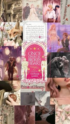 a collage of princesses and prince's faces with the words once upon them