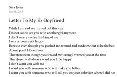 the letter to my ex - boyfriend