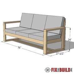 the measurements for a futon bed frame and mattress are shown in this image,