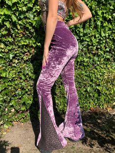 Lavender High Waist Crushed Velvet Flare Pants – Poppy California Shop Flared Velvet Bottoms, Stretch Velvet Flare Bottoms, Velvet Wide Leg Bottoms For Night Out, Full-length Velvet Bottoms For Night Out, Full Length Velvet Bottoms For Night Out, Stretch Velvet Full-length Bottoms, Stretch Velvet Full Length Bottoms, Fitted Velvet Bottoms Full Length, Full Length Velvet Stretch Bottoms