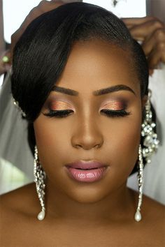 Wedding Makeup For Black Women, Black Bridal Makeup, Wedding Hairstyles And Makeup, Best Wedding Makeup, Casual Makeup, Formal Makeup, Bridal Makeup Natural, Black Makeup, Black Women Makeup