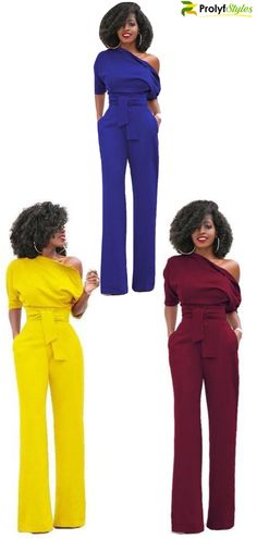 One shoulder jumpsuit, blue jumpsuit, yellow jumpsuit, burgundy jumpsuit, elegant jumpsuit, casual jumpsuit #womensfashion #womenswear #jumpsuit Party Jumpsuits And Rompers In Solid Color, Party Solid Color Overall Jumpsuits And Rompers, Party Overall Jumpsuits And Rompers In Solid Color, Party Overalls And Jumpsuits In Solid Color, Solid Color Party Overalls, Chic Overalls With Solid Color, Elegant Stretch Jumpsuits And Rompers In Solid Color, Solid Color Evening Jumpsuits And Rompers, Stretch Solid Color Jumpsuits And Rompers