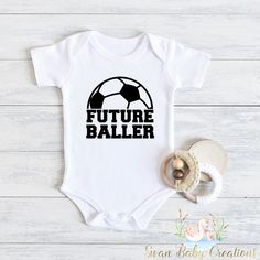 Future Baller onesie, Daddy's Assistant Coach, Futbol Onesie, Soccer Bodysuit, Baby Soccer Onesie, Soccer Coach Gift, Romper, Toddler tee White Cotton Sports Bodysuit, White Short Sleeve Bodysuit With Letter Print For Playtime, Short Sleeve Bodysuit For Playtime With Name Print, White Sports Onesie With Letter Print, Sporty White Cotton Bodysuit, White Cotton Sporty Bodysuit, Short Sleeve Onesie With Name Print For Playtime, Pre-shrunk Short Sleeve Onesie For Playtime, Sports Cotton Onesie With Short Sleeves