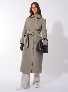 Maxi belted beige wool and cashmere trench coat | Cinzia Rocca Cinzia Rocca, Alpaca Coat, Short Coat Jackets, Camel Coat, Blue Coats, Oversized Coat, Red Coat, Cashmere Coat, Short Coat