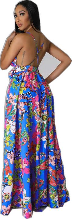 Summer V-neck Printed Maxi Dress, Chic Multicolor V-neck Dress For Vacation, Chic V-neck Sundress For Vacation, Summer Printed Maxi V-neck Dress, Casual Printed V-neck Midi Dress, Blue V-neck Dress With Surplice Neckline For Summer, Chic V-neck Summer Dress For Vacation, Beach Season V-neck Sundress, Spring V-neck Printed Sundress