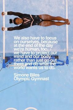 an olympic poster with the quote we also have to focus on ourselves