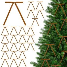 a christmas tree is shown with different shapes and sizes