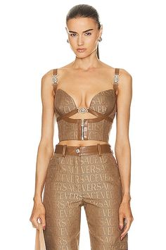 Versace Logo, Gianni Versace, Bra Top, Brown Beige, Bra Tops, Latest Design, Style Guides, Versace, Happy Shopping