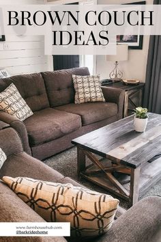 Brown Couch Ideas Living Room With Brown Couch, Cozy Rugs, Leather Couch