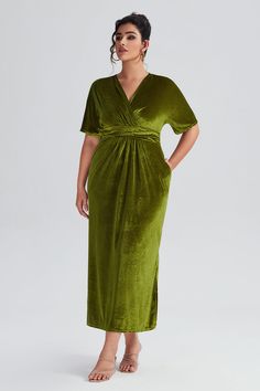 Plus Size Wedding Guest Dresses front3 Velvet Dress Coat, Party Dress Codes, Engagement Party Dresses, Plus Size Elegant, Green Velvet Dress, Plus Size Cocktail Dresses, Fall Wedding Guest Dress, Velvet Maxi Dress, Velvet Maxi