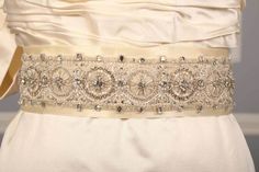 ANNE BARGE Bridal Sash Belt 571 B Ivory Embellished Beaded for Wedding Dress Elegant Beaded Sashes For Wedding, Elegant Beaded Wedding Sashes, Elegant Embellished Bridal Belt For Evening, Elegant Embellished Fitted Sash, Elegant Embellished Bridal Belt For Mother Of The Bride, Elegant Embellished Fitted Sashes, Elegant Embellished Sashes, Elegant Fitted Embellished Sashes, Elegant Embellished Bridal Belt For Wedding