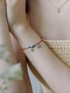 Composition : String, zink(925 silver plated), gemstone,surgicalColor : redCountry of Origin : KOREA String Bracelet, Women Accessories Jewelry, Silver Plate, 925 Silver, Silver Plated, Jewelry Bracelets, Jewelry Accessories, Meditation, Composition