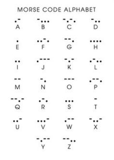 morse code alphabet worksheet with letters and numbers in the lowercase letter order